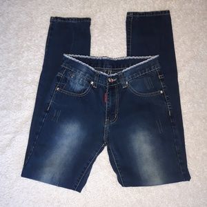 DSQUARED 2 women's distressed skinny blue jeans